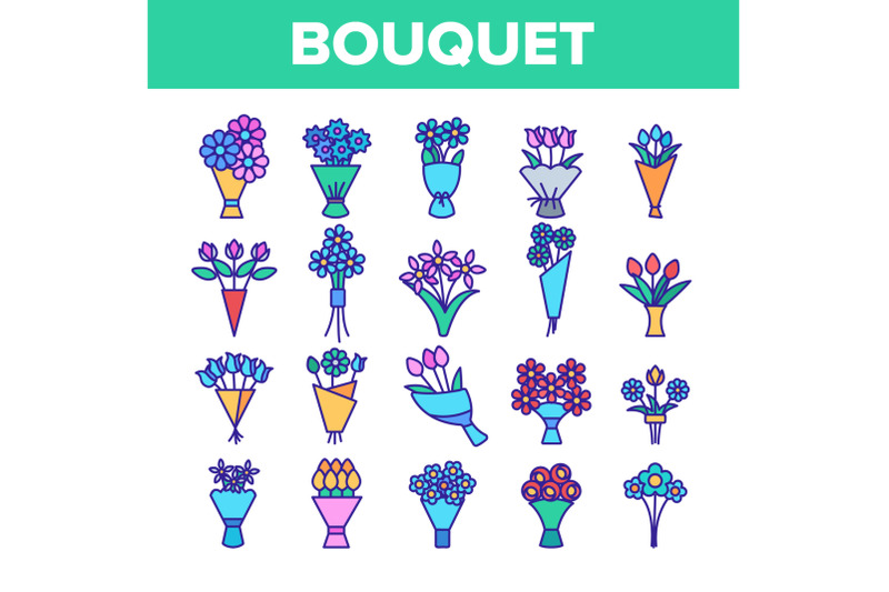 bouquets-bunches-of-flowers-vector-icons-set