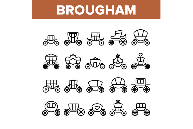 brougham-collection-elements-icons-set-vector