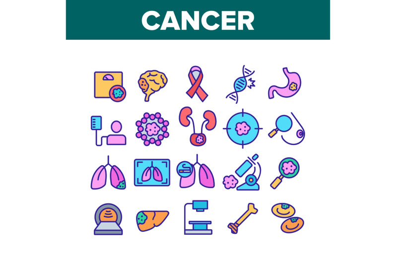 cancer-anatomy-disease-collection-icons-set-vector