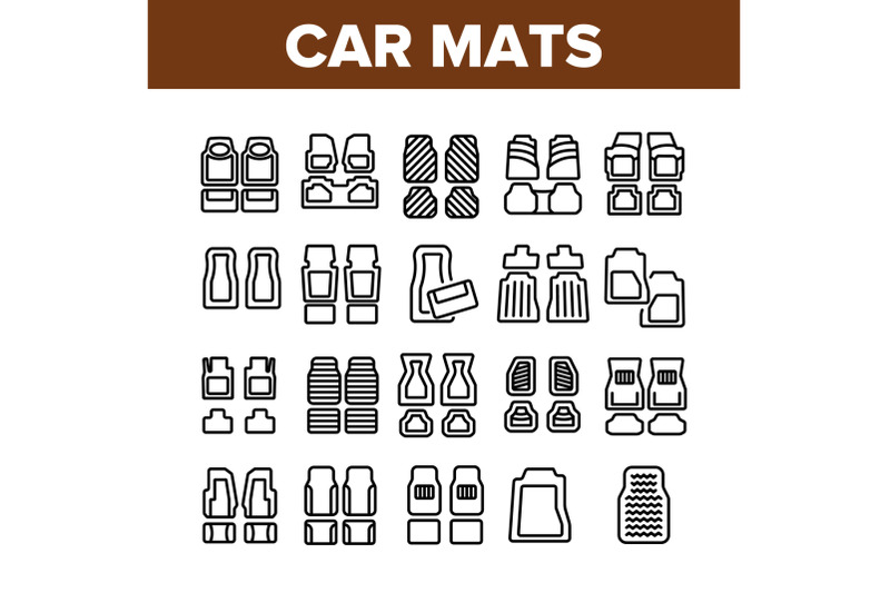 car-mats-floor-carpet-collection-icons-set-vector