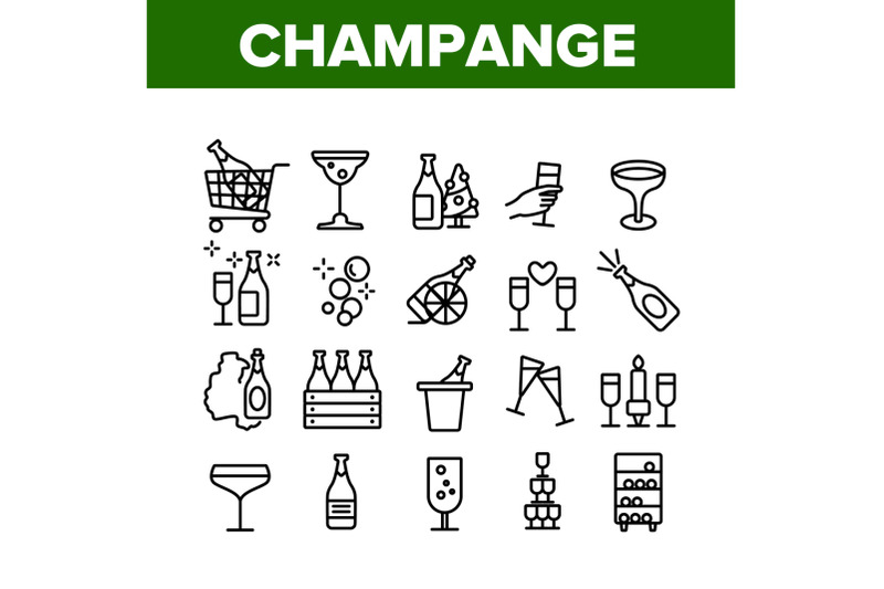 champagne-beverage-collection-icons-set-vector