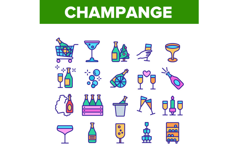 champagne-beverage-collection-icons-set-vector