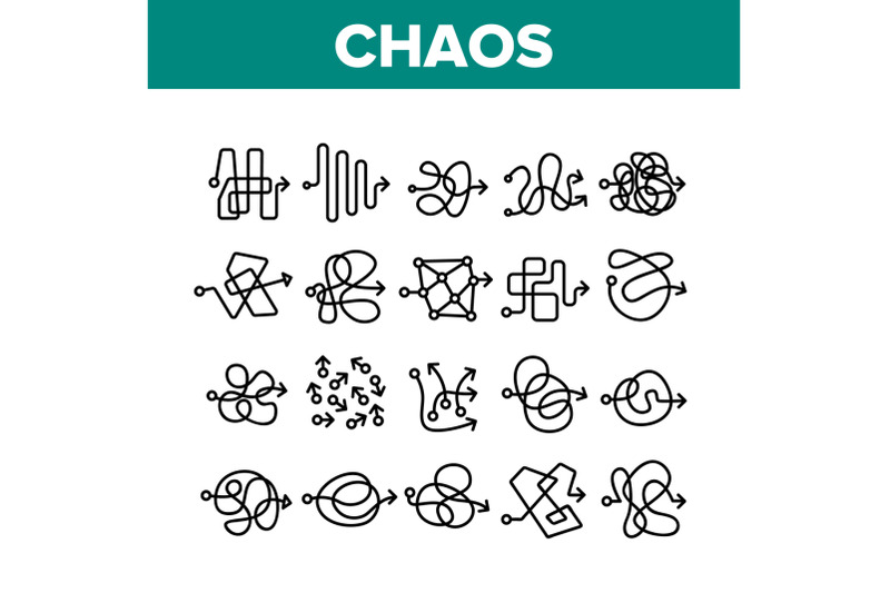 chaos-arrow-movement-collection-icons-set-vector