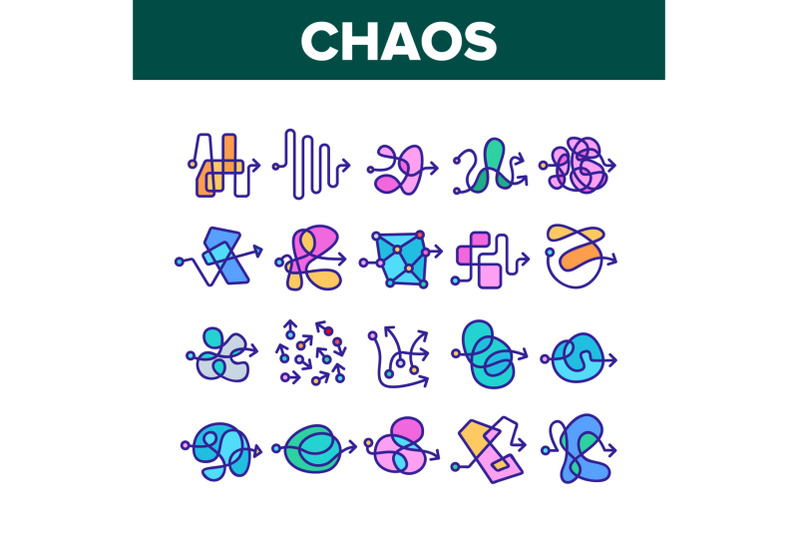 chaos-arrow-movement-collection-icons-set-vector