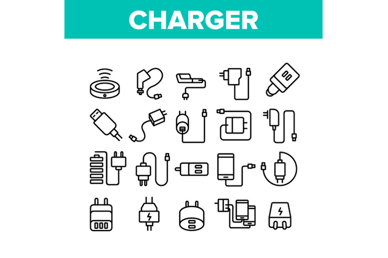 charger-energy-device-collection-icons-set-vector