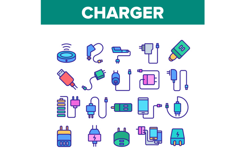 charger-energy-device-collection-icons-set-vector