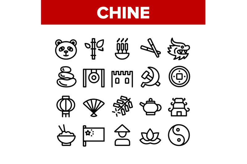 china-collection-nation-elements-icons-set-vector