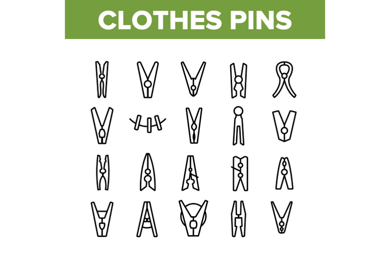 clothes-pins-fasteners-collection-icons-set-vector