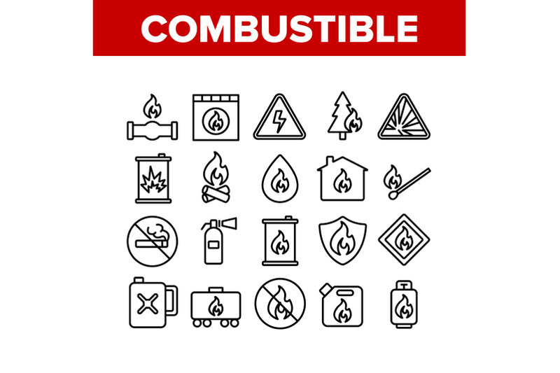 combustible-products-collection-icons-set-vector