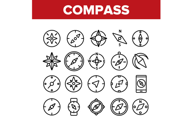compass-navigation-collection-icons-set-vector