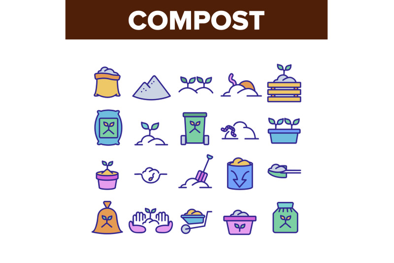 compost-ground-soil-collection-icons-set-vector