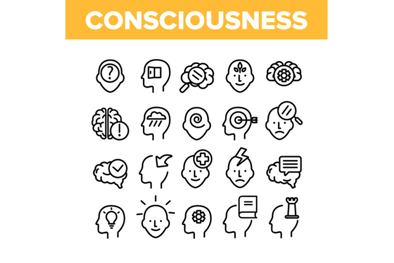 consciousness-collection-elements-icons-set-vector