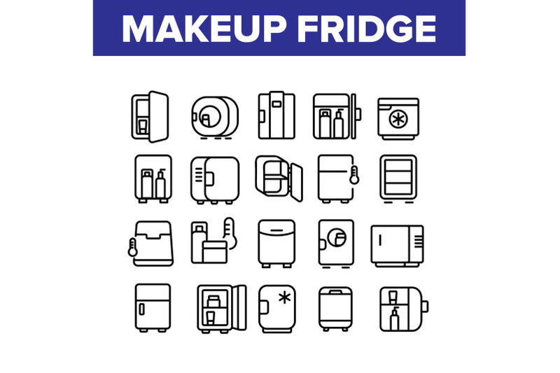 makeup-fridge-tool-collection-icons-set-vector