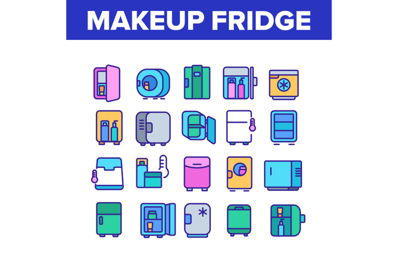 makeup-fridge-tool-collection-icons-set-vector