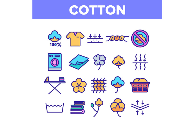 cotton-fabric-color-elements-icons-set-vector