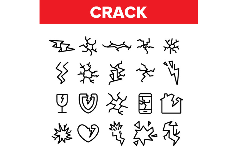 crack-things-collection-elements-icons-set-vector