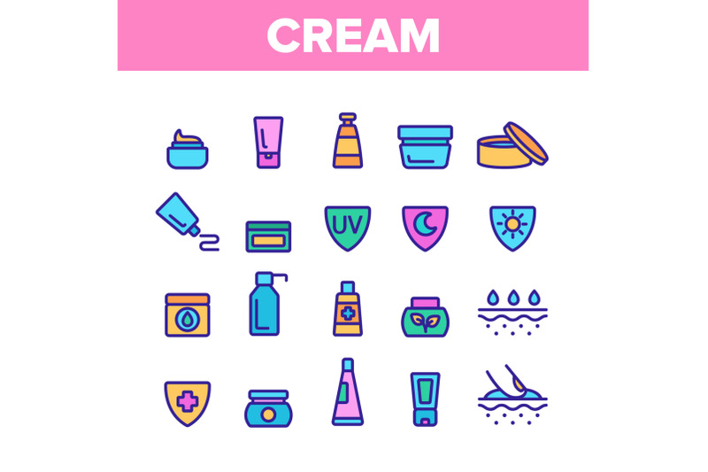 collection-healthy-cream-elements-vector-icons-set