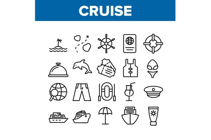 cruise-travel-collection-elements-icons-set-vector