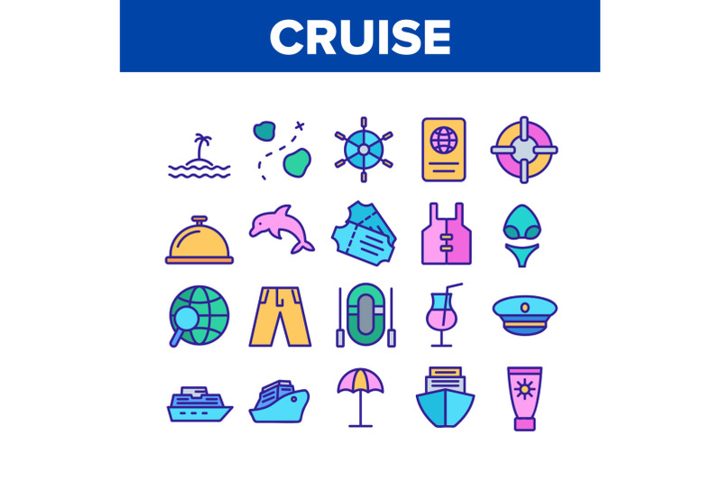 cruise-travel-collection-elements-icons-set-vector