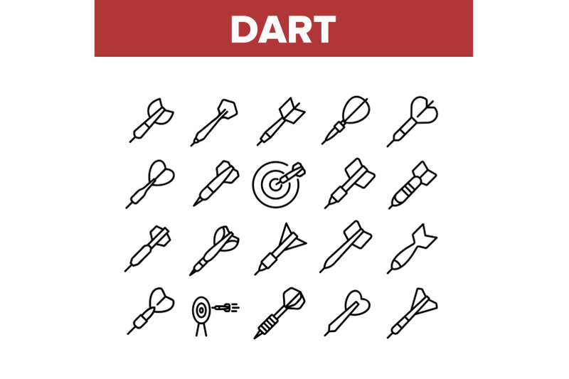 dart-for-play-game-collection-icons-set-vector