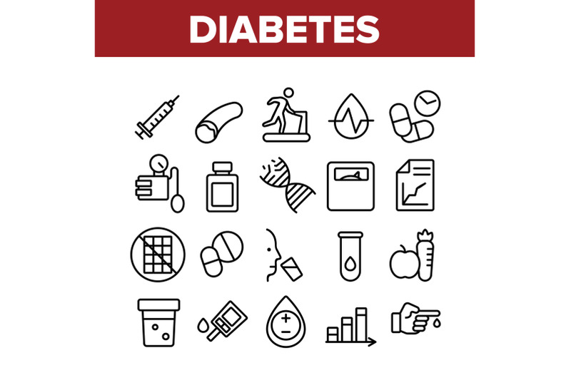 diabetes-sugar-disease-collection-icons-set-vector