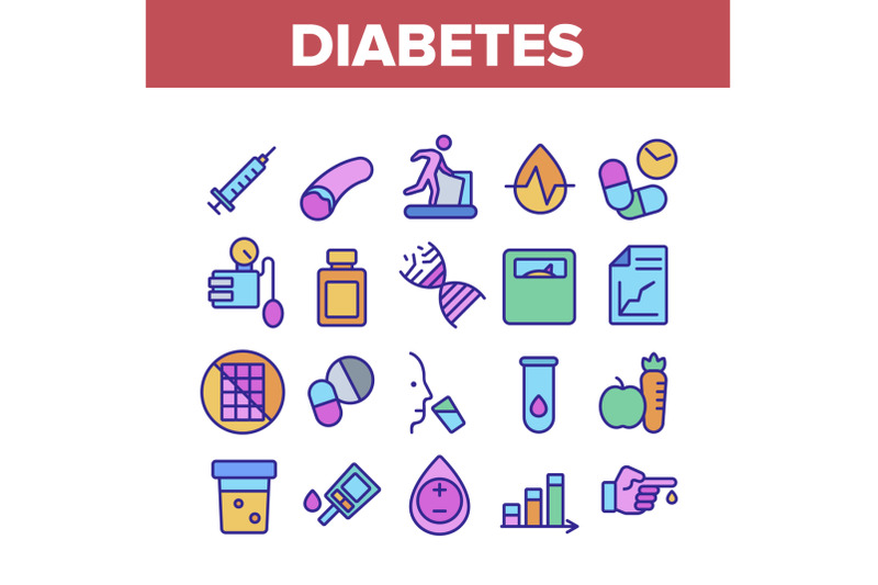 diabetes-sugar-disease-collection-icons-set-vector