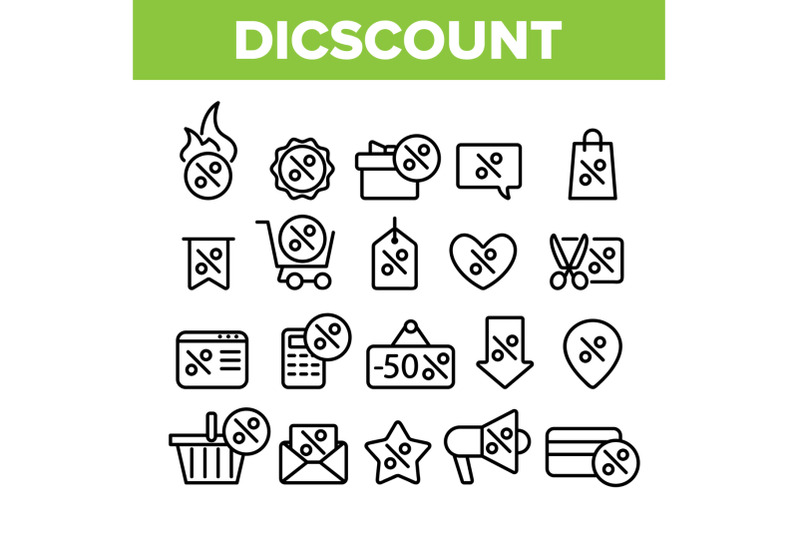 collection-discount-thin-line-icons-set-vector