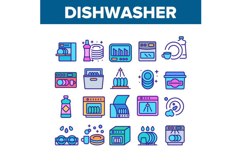 dishwasher-utensil-collection-icons-set-vector