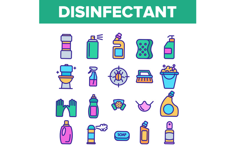 disinfectant-antibacterial-substance-vector-color-line-icons-set