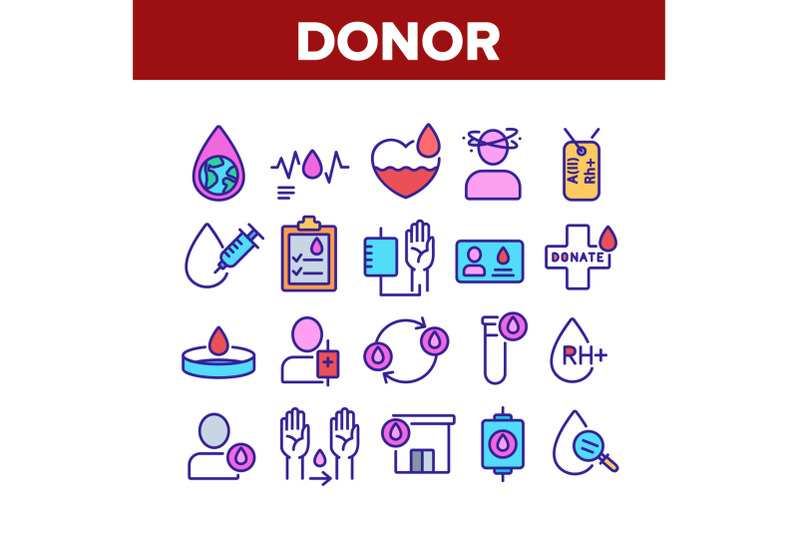 donor-blood-donation-collection-icons-set-vector