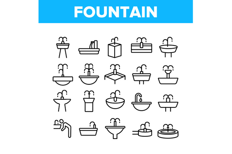 drinking-fountain-collection-icons-set-vector