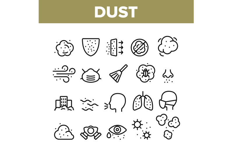dust-and-polluted-air-collection-icons-set-vector