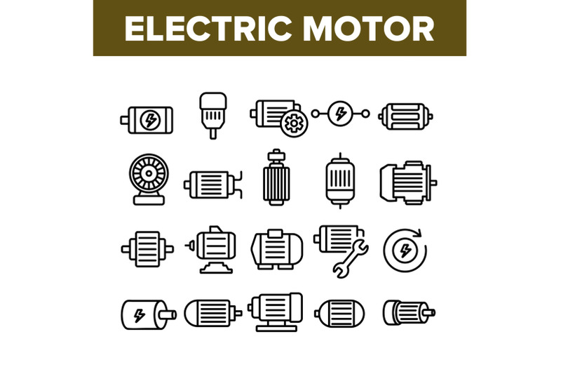 electronic-motor-tool-collection-icons-set-vector