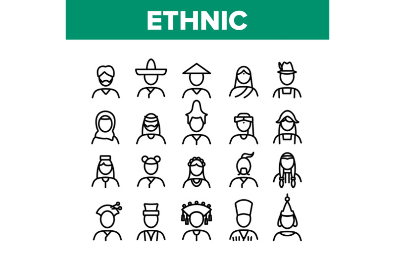 ethnic-world-people-collection-icons-set-vector