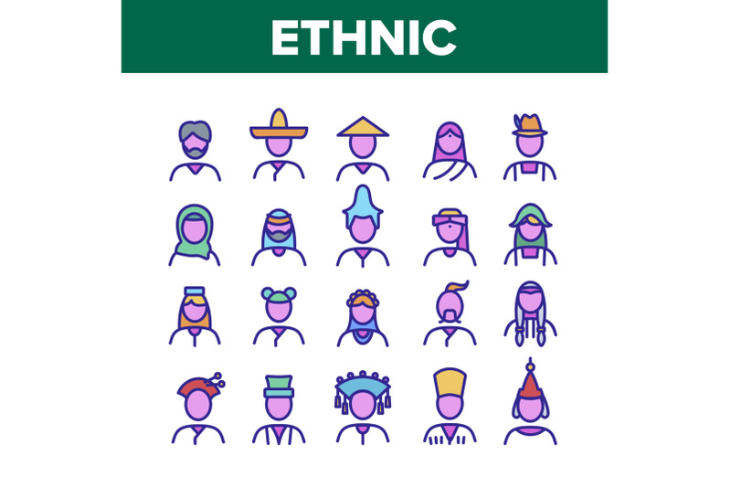 ethnic-world-people-collection-icons-set-vector