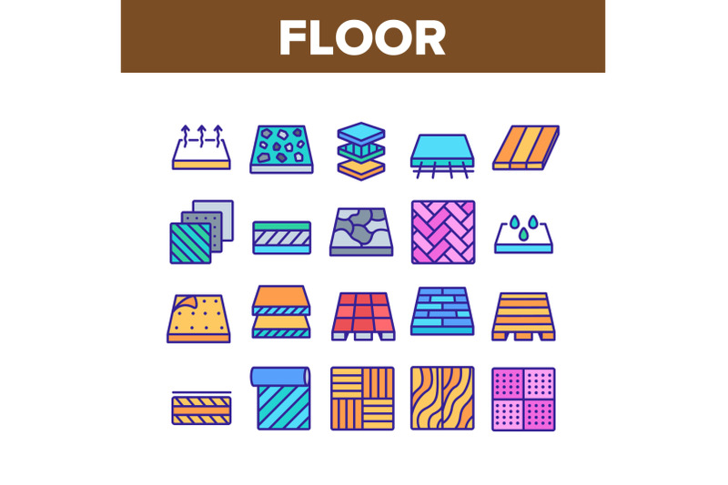 floor-and-material-collection-icons-set-vector