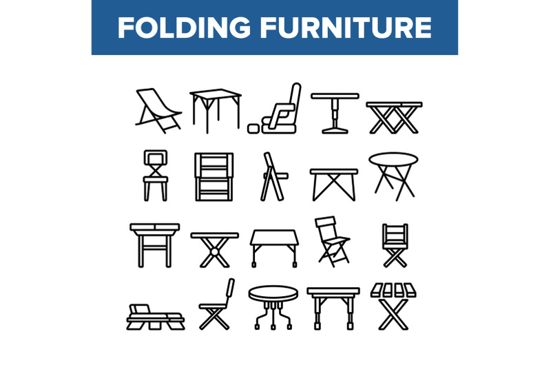 folding-furniture-collection-icons-set-vector