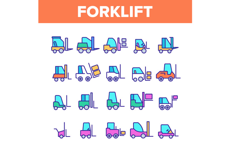 color-forklift-lift-truck-vector-linear-icons-set