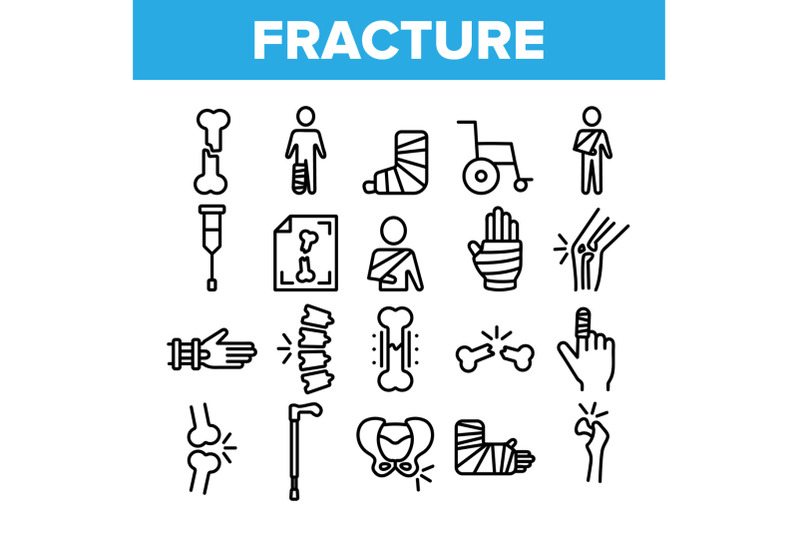 collection-fracture-elements-vector-sign-icons-set