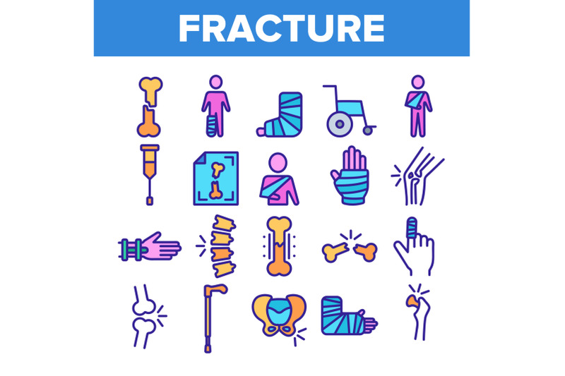 color-fracture-elements-vector-sign-icons-set