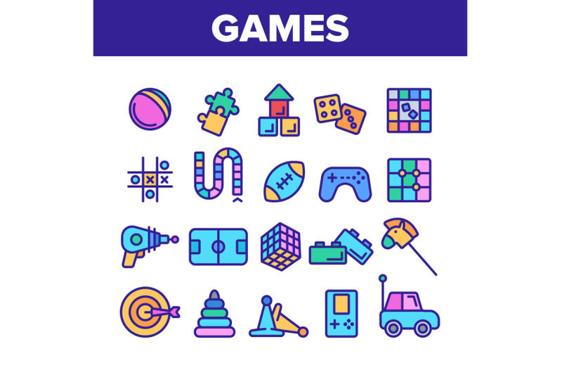 color-kids-games-vector-thin-line-icons-set