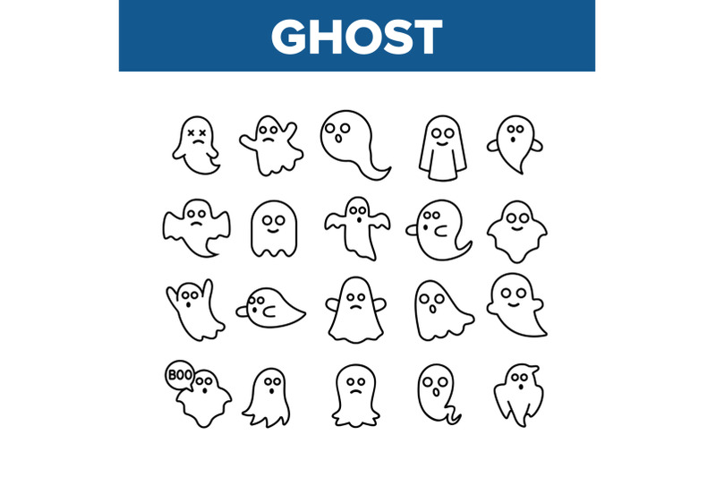 ghost-spectre-funny-collection-icons-set-vector