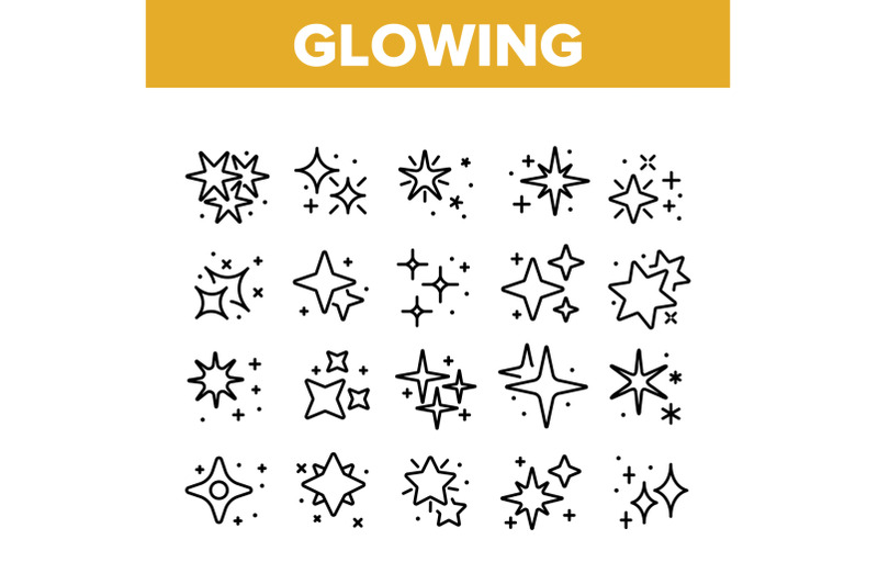 glowing-shine-stars-collection-icons-set-vector