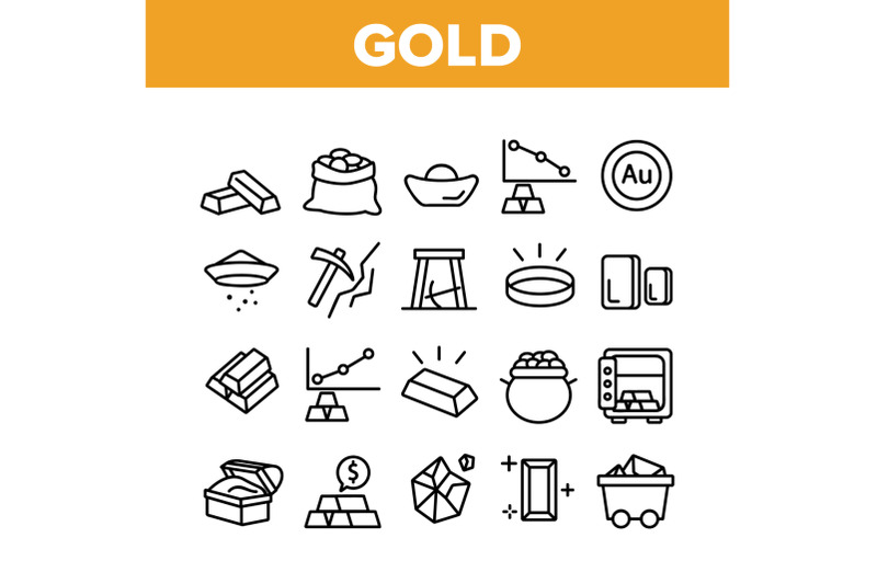 gold-jewelry-metal-collection-icons-set-vector