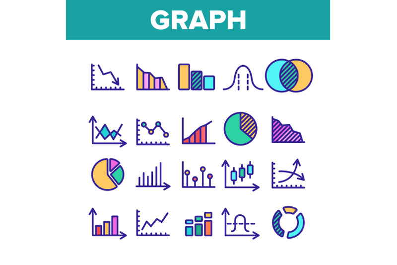 color-different-graph-sign-icons-set-vector