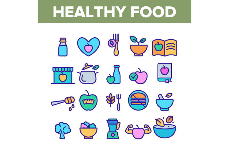 healthy-food-nutrition-collection-icons-color-set-vector