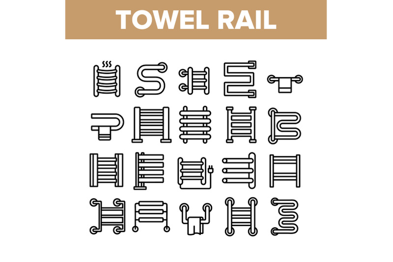 heated-towel-rail-collection-icons-set-vector