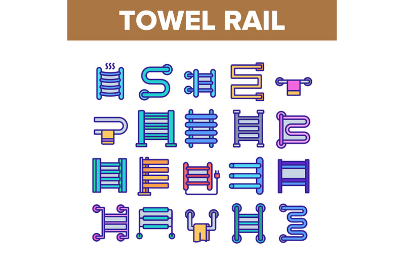 heated-towel-rail-collection-icons-set-vector