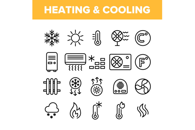 heating-and-cooling-system-vector-linear-icons-set