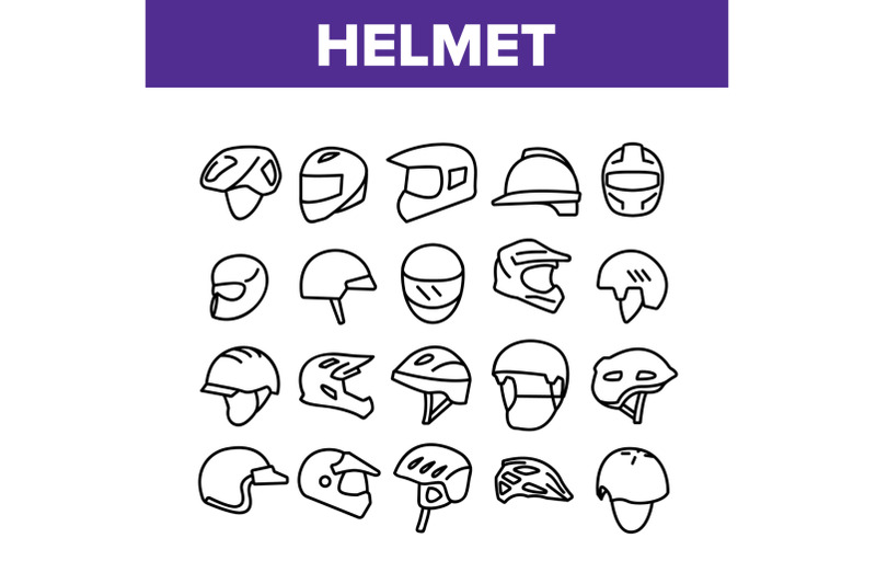 helmet-rider-accessory-collection-icons-set-vector